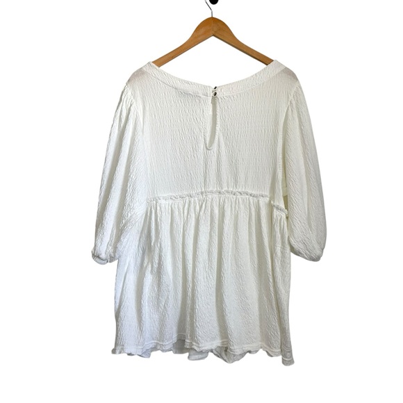 Free People FP Beach Beyond Obsessed Romper Sz Medium White Textured Boho - Picture 3 of 9